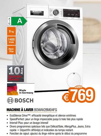 Promotions Bosch machine à laver bowav28m04fg - Bosch - Valide de 01/07/2021 à 31/07/2021 chez Expert