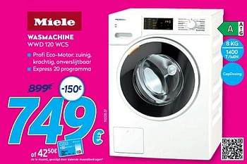 Promoties Miele wasmachine wwd 120 wcs - Miele - Geldig van 30/06/2021 tot 31/07/2021 bij Krefel