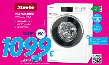 Promoties Miele wasmachine wwg360 wcs - Miele - Geldig van 30/06/2021 tot 31/07/2021 bij Krefel