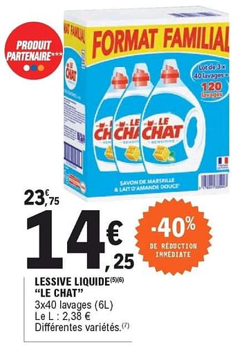Lessive Liquide Le Chat chez Leclerc (11/06 – 22