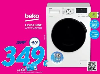 Promoties Beko lave-linge wtv8140csb1 - Beko - Geldig van 30/06/2021 tot 31/07/2021 bij Krefel