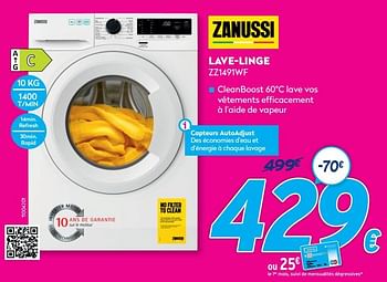 Promoties Zanussi lave-linge zz1491wf - Zanussi - Geldig van 30/06/2021 tot 31/07/2021 bij Krefel