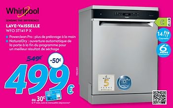 Promotions Whirlpool lave-vaisselle wfo 3t141 p x - Whirlpool - Valide de 30/06/2021 à 31/07/2021 chez Krefel