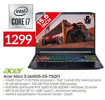 Promoties Acer nitro 5 an515-55-75qf - Acer - Geldig van 01/07/2021 tot 31/07/2021 bij Selexion