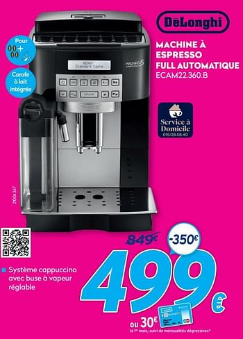 Promotions Delonghi machine à espresso full automatique ecam22.360.b - Delonghi - Valide de 30/06/2021 à 31/07/2021 chez Krefel