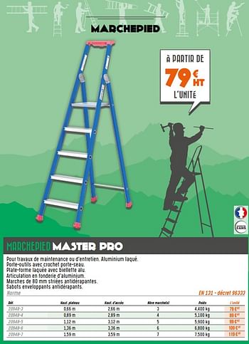 Promotions Marchepied master pro - Produit Maison - Master Pro - Valide de 01/06/2021 à 09/07/2021 chez Master Pro