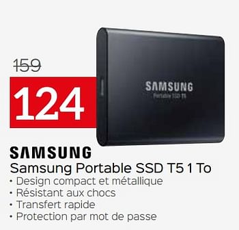 Promotions Samsung portable ssd t5 1 to - Samsung - Valide de 01/07/2021 à 31/07/2021 chez Selexion