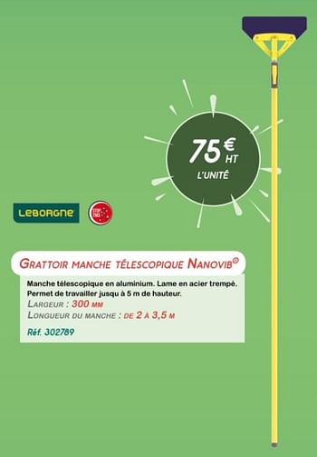 Promotions Grattoir manche télescopique nanovib - Leborgne - Valide de 01/06/2021 à 09/07/2021 chez Master Pro