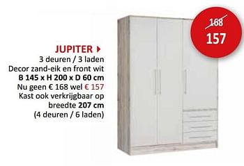 Promoties Jupiter 3 deuren - 3 laden - Huismerk - Weba - Geldig van 01/07/2021 tot 31/07/2021 bij Weba