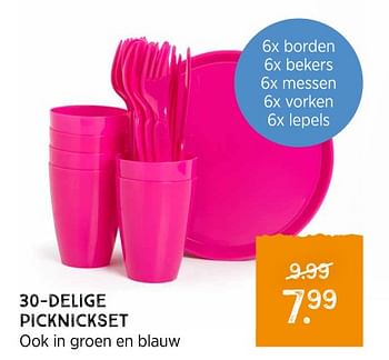 Promoties 30-delige picknickset - Huismerk - Xenos - Geldig van 05/07/2021 tot 18/07/2021 bij Xenos