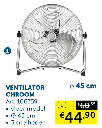 Promoties Ventilator chroom - Huismerk - Zelfbouwmarkt - Geldig van 20/07/2021 tot 16/08/2021 bij Zelfbouwmarkt