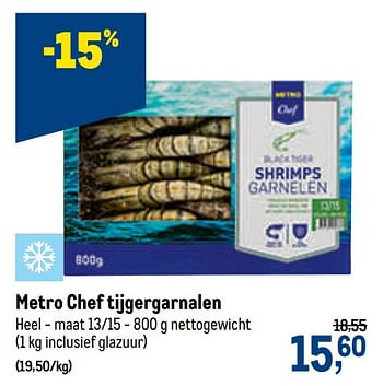 Promoties Metro chef tijgergarnalen - Huismerk - Makro - Geldig van 14/07/2021 tot 27/07/2021 bij Makro