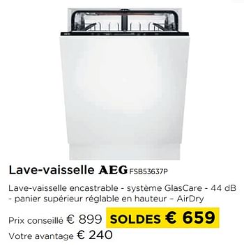 Promotions Aeg lave-vaisselle fsb53637p - AEG - Valide de 01/07/2021 à 31/07/2021 chez Molecule