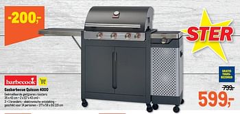 Promoties Barbecook gasbarbecue quisson 4000 - Barbecook - Geldig van 14/07/2021 tot 27/07/2021 bij Makro