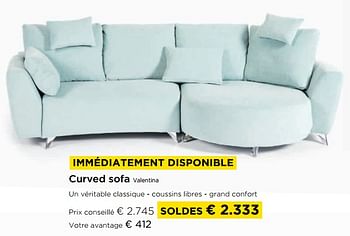 Promotions Curved sofa valentina - Produit maison - Molecule - Valide de 01/07/2021 à 31/07/2021 chez Molecule