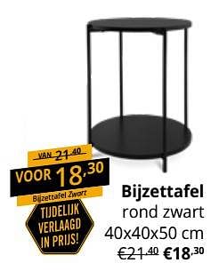Promoties Bijzettafel rond zwart - Huismerk - Ygo - Geldig van 01/07/2021 tot 31/07/2021 bij Ygo