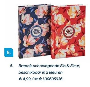 Promoties Brepols schoolagenda flo + fleur, beschikbaar in 2 kleuren - Brepols - Geldig van 20/07/2021 tot 17/10/2021 bij Ava