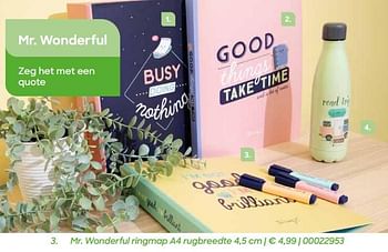 Promoties Mr. wonderful ringmap a4 rugbreedte - Mr. Wonderful - Geldig van 20/07/2021 tot 17/10/2021 bij Ava