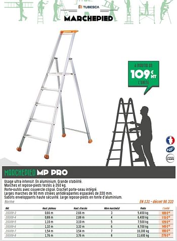 Promotions Marchepied mp pro - Tubesca - Valide de 01/06/2021 à 30/10/2021 chez Master Pro