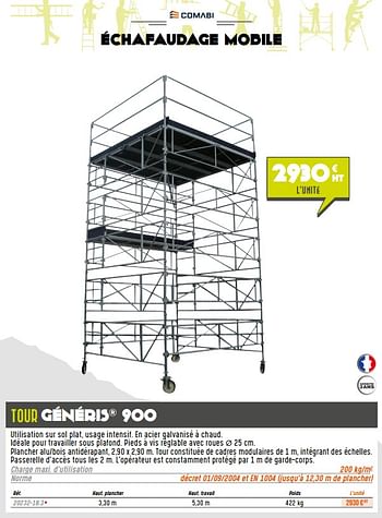 Promotions Tour généris 900 - Comabi - Valide de 01/06/2021 à 30/10/2021 chez Master Pro