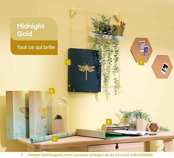 Promoties Midnight gold dragonfly farde à anneaux a4 largeur de dos - Midnight Gold - Geldig van 20/07/2021 tot 17/10/2021 bij Ava