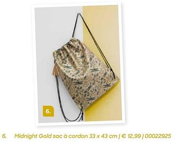 Promotions Midnight gold sac à cordon - Midnight Gold - Valide de 20/07/2021 à 17/10/2021 chez Ava