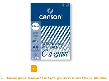 Promotions Canson papier à dessin a4 -m² granulé 20 feuilles - Canson - Valide de 20/07/2021 à 17/10/2021 chez Ava