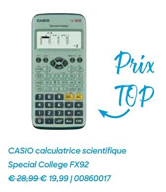 Promotions Casio calculatrice scientifique special college fx92 - Casio - Valide de 20/07/2021 à 17/10/2021 chez Ava