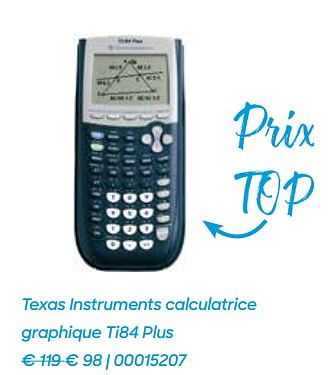 Promotions Texas instruments calculatrice graphique ti84 plus - Texas Instruments - Valide de 20/07/2021 à 17/10/2021 chez Ava