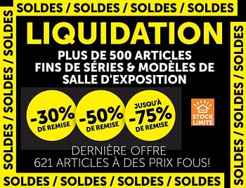 Promotions Liquidation plus de 500 articles fins de séries + modèles de salle d`exposition -30% de remise - Produit maison - Zelfbouwmarkt - Valide de 20/07/2021 à 16/08/2021 chez Zelfbouwmarkt