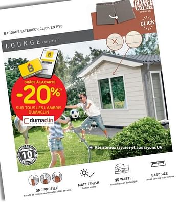 Promotions -20% sur tous les lambris dumaclin - DumaClin - Valide de 28/07/2021 à 09/08/2021 chez Brico