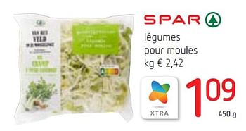 Promotions Légumes pour moules - Spar - Valide de 15/07/2021 à 28/07/2021 chez Spar (Colruytgroup)