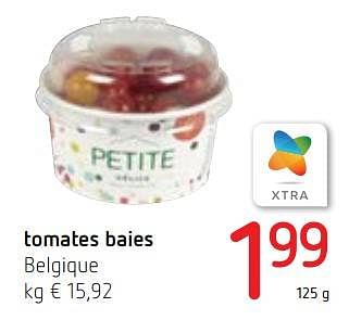 Promotions Tomates baies - Produit Maison - Spar Retail - Valide de 15/07/2021 à 28/07/2021 chez Spar (Colruytgroup)