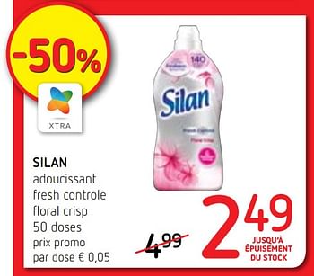 Promotions Silan adoucissant fresh controle floral crisp - Silan - Valide de 15/07/2021 à 28/07/2021 chez Spar (Colruytgroup)