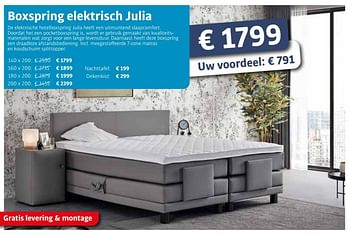 Promoties Boxspring elektrisch julia - Huismerk - De Matrassenkoning - Geldig van 01/07/2021 tot 31/07/2021 bij De Matrassenkoning