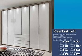Promoties Kleerkast loft - Huismerk - De Matrassenkoning - Geldig van 01/07/2021 tot 31/07/2021 bij De Matrassenkoning