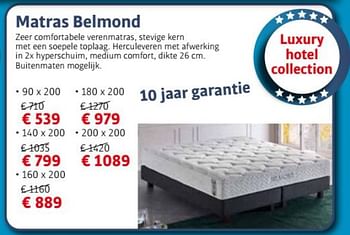 Promoties Matras belmond - Huismerk - De Matrassenkoning - Geldig van 01/07/2021 tot 31/07/2021 bij De Matrassenkoning