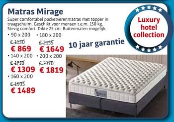 Promoties Matras mirage - Huismerk - De Matrassenkoning - Geldig van 01/07/2021 tot 31/07/2021 bij De Matrassenkoning