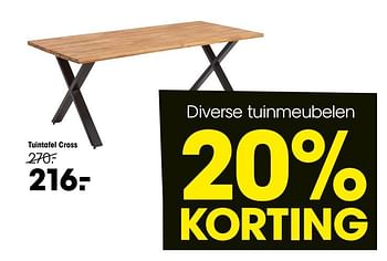 Promoties Tuintafel cross - Huismerk - Kwantum - Geldig van 19/07/2021 tot 08/08/2021 bij Kwantum