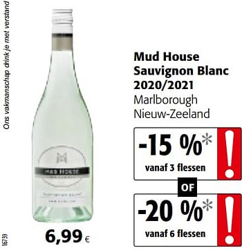 Promoties Mud house sauvignon blanc 2020-2021 marlborough nieuw-zeeland - Witte wijnen - Geldig van 14/07/2021 tot 27/07/2021 bij Colruyt