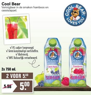 Promotions Cool bear - CoolBear - Valide de 14/07/2021 à 31/07/2021 chez De Online Drogist