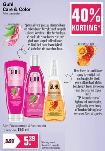 Promotions Guhl pluiscontrole + veerkracht shampoo - Guhl - Valide de 14/07/2021 à 31/07/2021 chez De Online Drogist