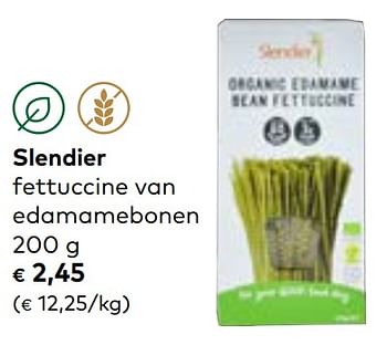 Promoties Slendier fettuccine van edamamebonen - Slendier - Geldig van 14/07/2021 tot 10/08/2021 bij Bioplanet