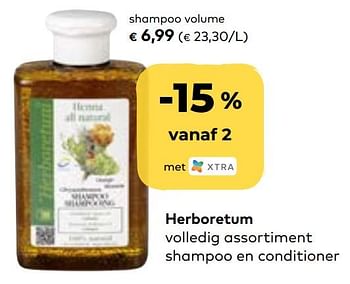 Promoties Herboretum shampoo volume - Herboretum - Geldig van 14/07/2021 tot 10/08/2021 bij Bioplanet