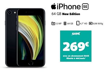 Promotions Apple iphone 64 gb new edition - Apple - Valide de 14/07/2021 à 15/08/2021 chez Base