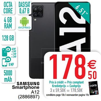 Promoties Samsung smartphone a12 - Samsung - Geldig van 20/07/2021 tot 02/08/2021 bij Cora