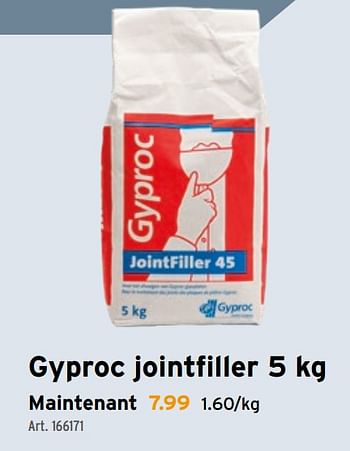 Promotions Gyproc jointfiller - Gyproc - Valide de 28/07/2021 à 10/08/2021 chez Gamma