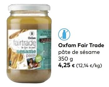 Promotions Oxfam fair trade pâte de sésame - Oxfam Fairtrade - Valide de 14/07/2021 à 10/08/2021 chez Bioplanet