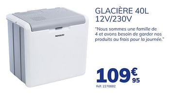 Glacière NORAUTO 40L 12V/230V thermoélectrique - Auto5