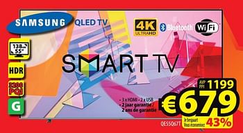 Promoties Samsung qled tv qe55q67t - Samsung - Geldig van 22/07/2021 tot 31/07/2021 bij ElectroStock